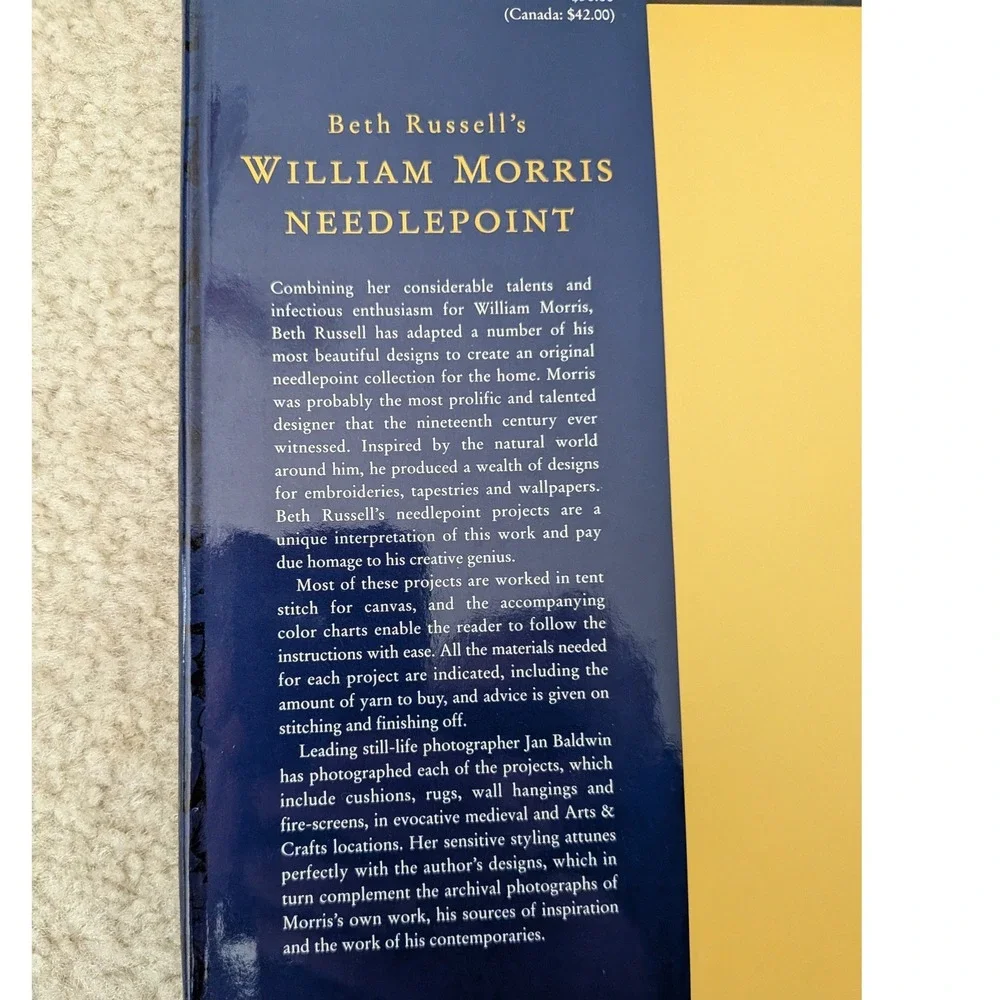 Beth Russell William Morris Needlepoint 22 Projects Arts & Crafts Hardcover Book - Picture 4 of 9